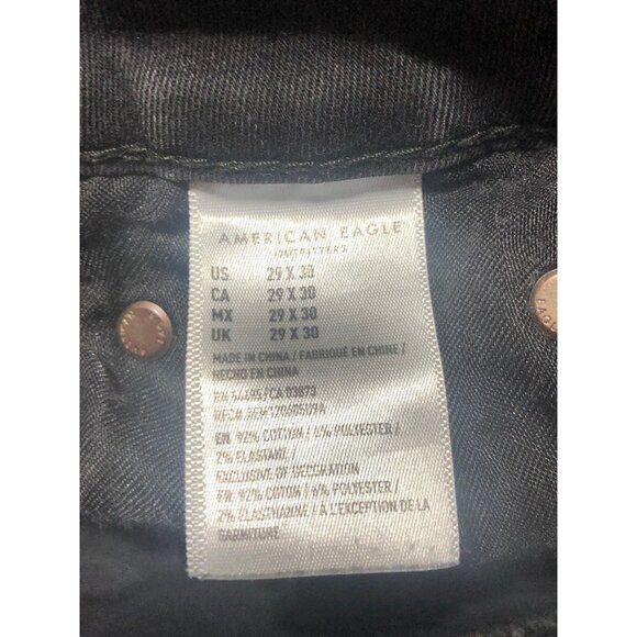 American Eagle Outfitters Black Slim Distressed Men's Jeans 29 X 30 - Picture 5 of 10